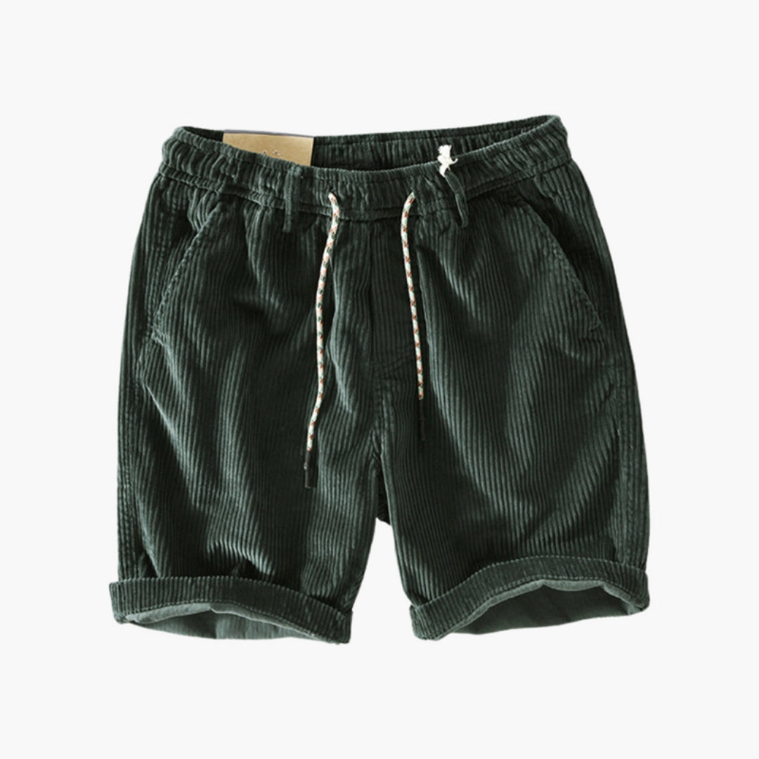 Pantaloncini da uomo in velluto a coste con coulisse