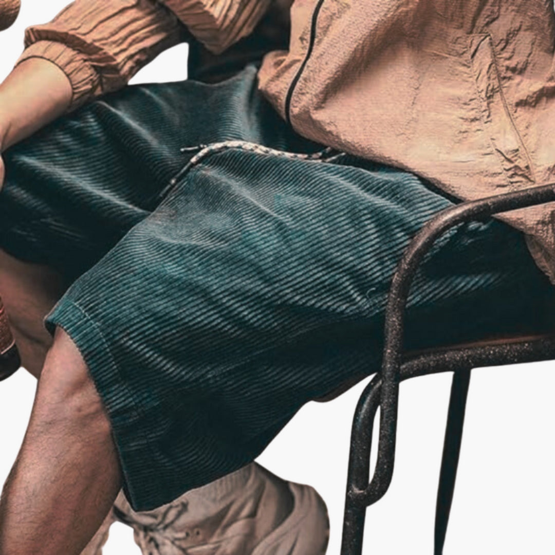 Pantaloncini da uomo in velluto a coste con coulisse