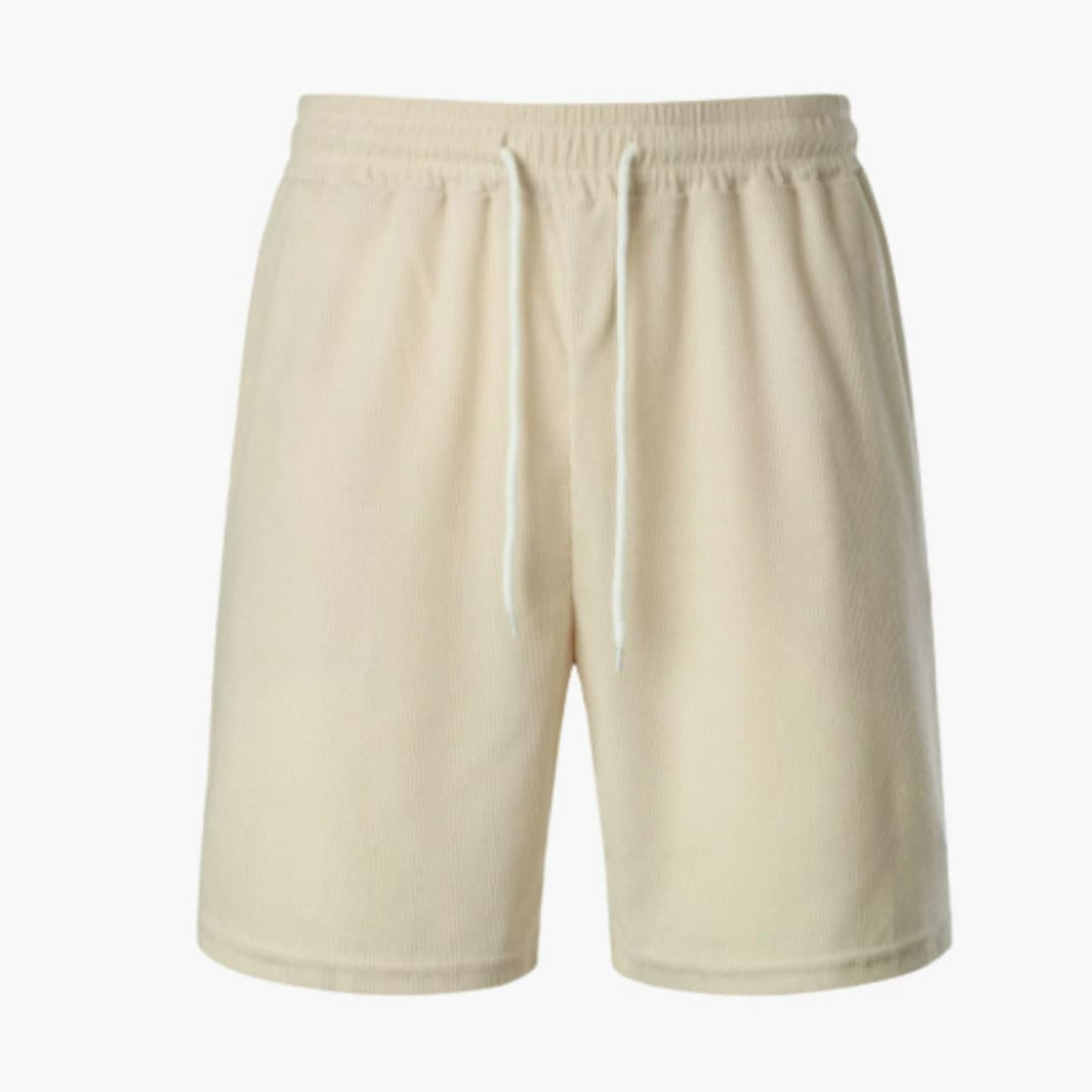 Pantaloncini da uomo in velluto a coste con superficie rigata