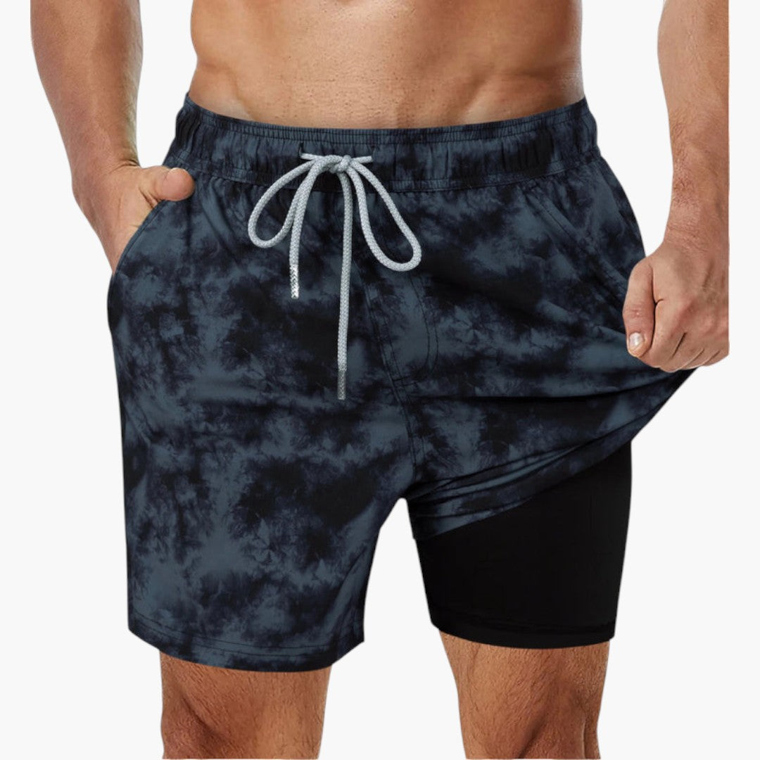 Calções de banho para homens com bolsos laterais