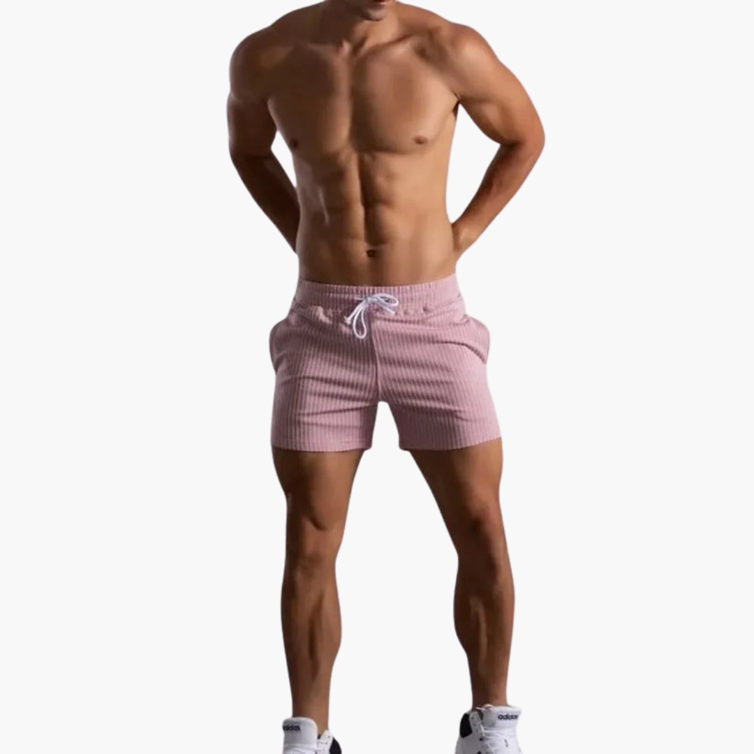 Shorts de sport en polaire pour homme avec taille élastique et cordon de serrage