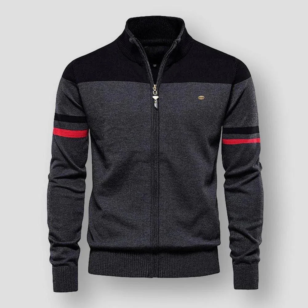 Gilet Zippé Homme À Rayures |Style Rétro Et Moderne