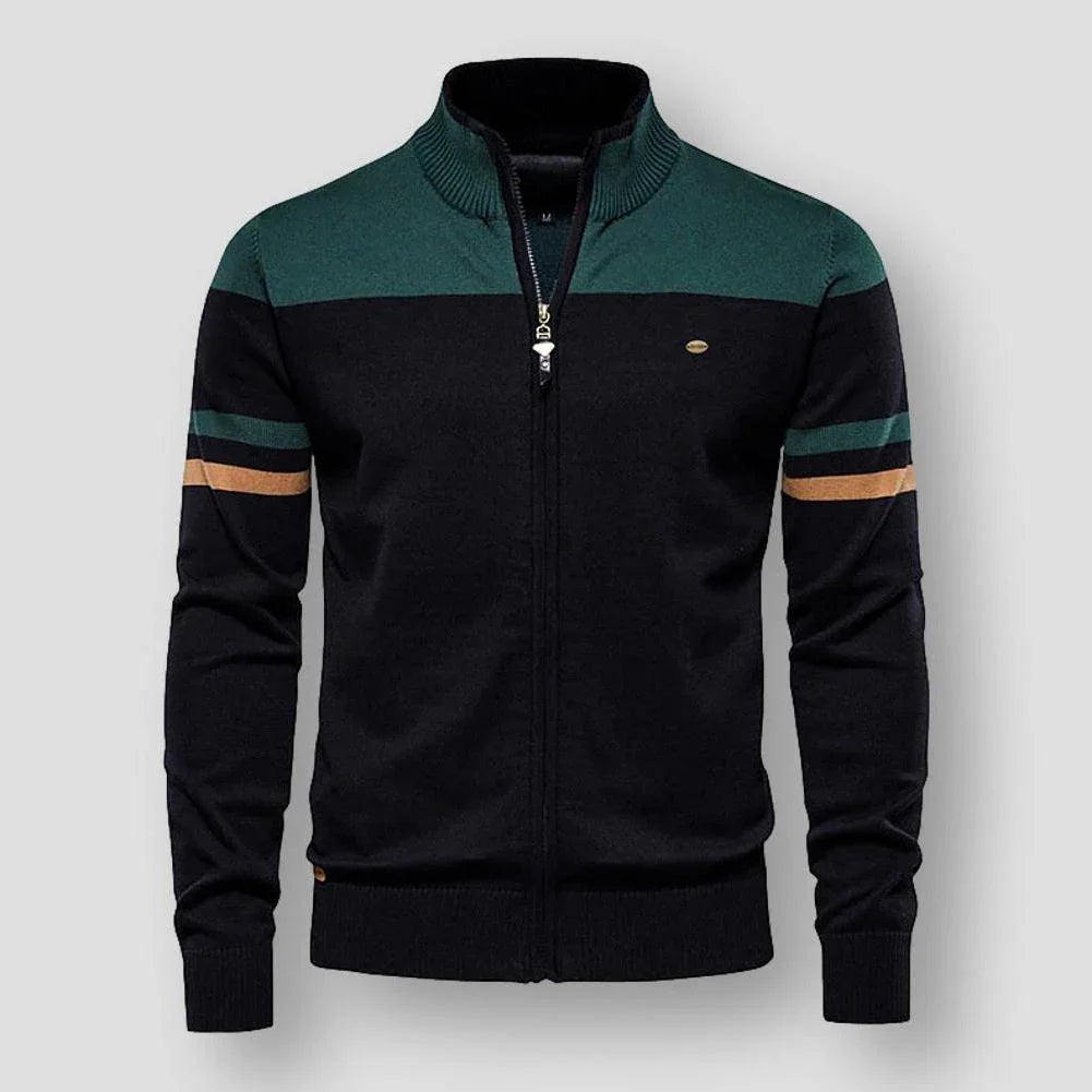 Gilet Zippé Homme À Rayures |Style Rétro Et Moderne