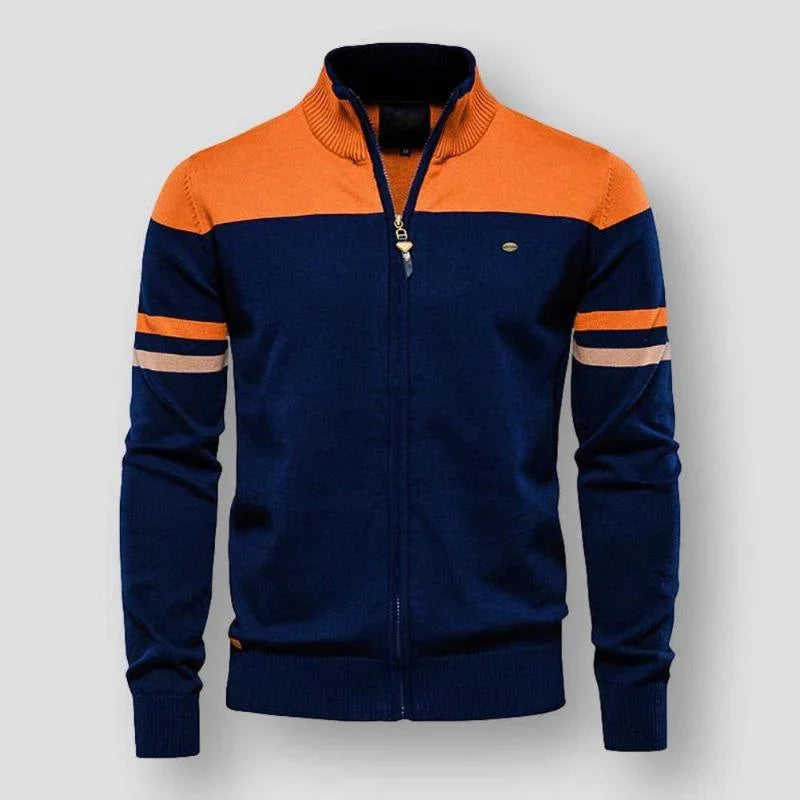 Gilet Zippé Homme À Rayures |Style Rétro Et Moderne