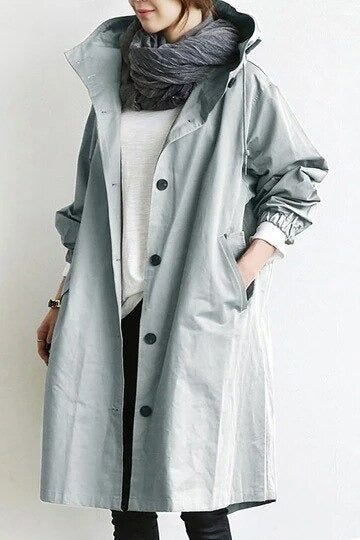Trench femme | Manteau long déperlant et coupe-vent | Coupe moderne fluide, style chic polyvalent