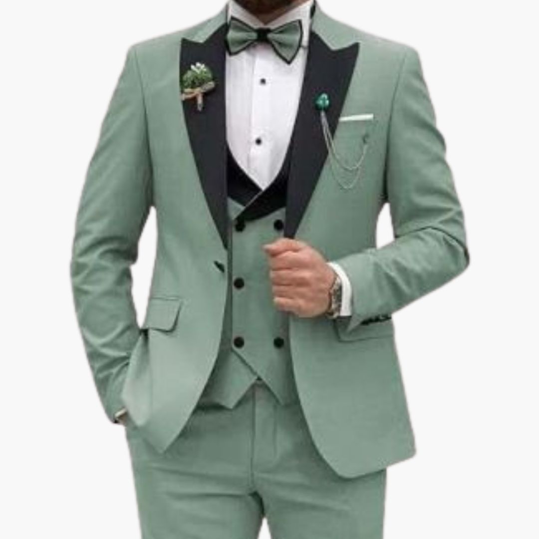 Smoking Homme Slim Fit Trois Pièces avec Veste