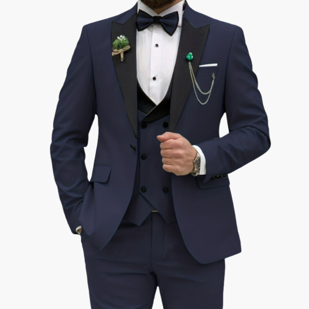 Smoking Homme Slim Fit Trois Pièces avec Veste