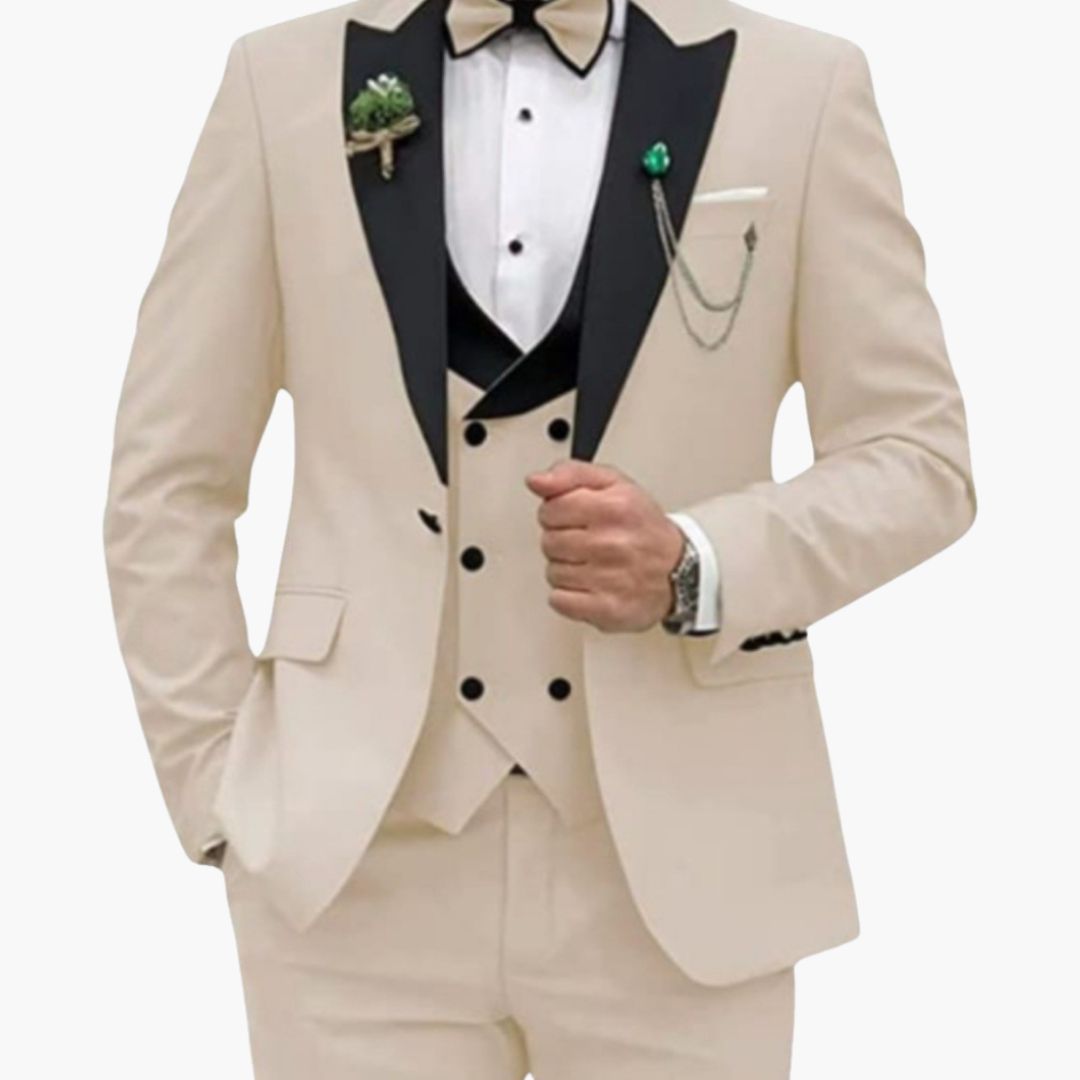 Smoking Homme Slim Fit Trois Pièces avec Veste