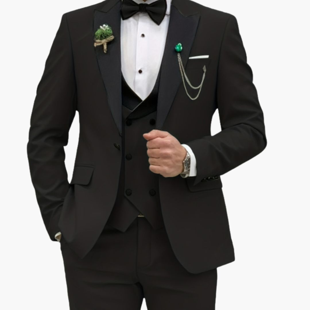 Smoking Homme Slim Fit Trois Pièces avec Veste