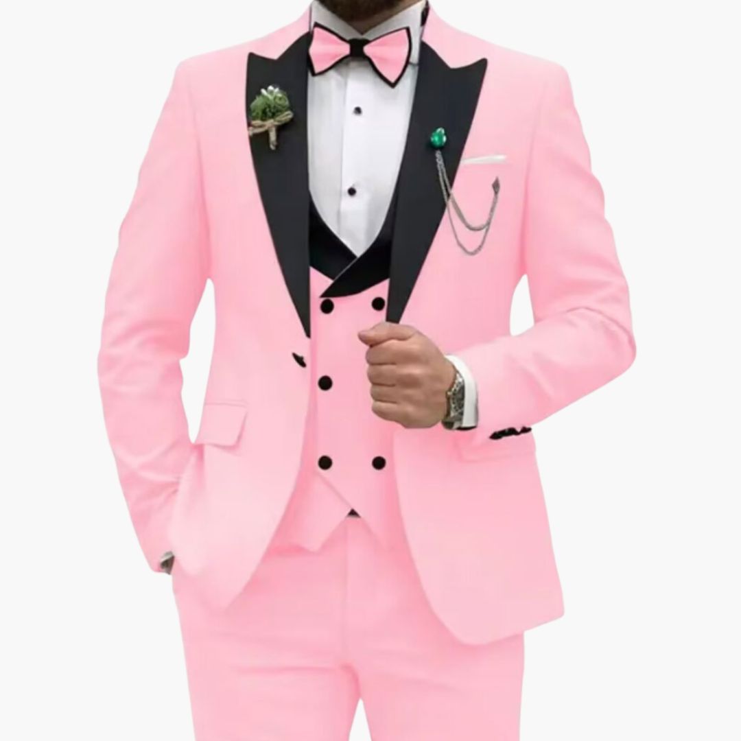 Smoking Homme Slim Fit Trois Pièces avec Veste