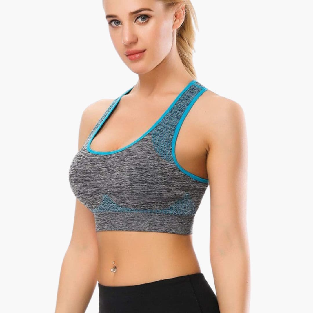 Reggiseno sportivo da donna con spalline regolabili e fascia elastica sotto il seno
