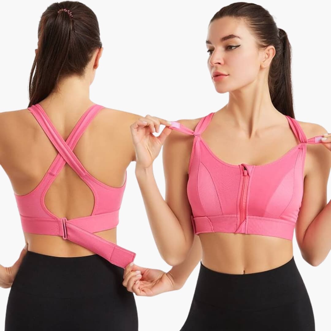 Reggiseno sportivo da donna con spalline e chiusura posteriore regolabili