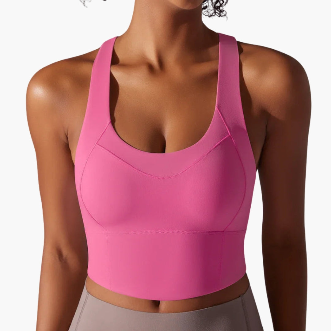 Reggiseno da yoga donna con schiena incrociata e taglio corto