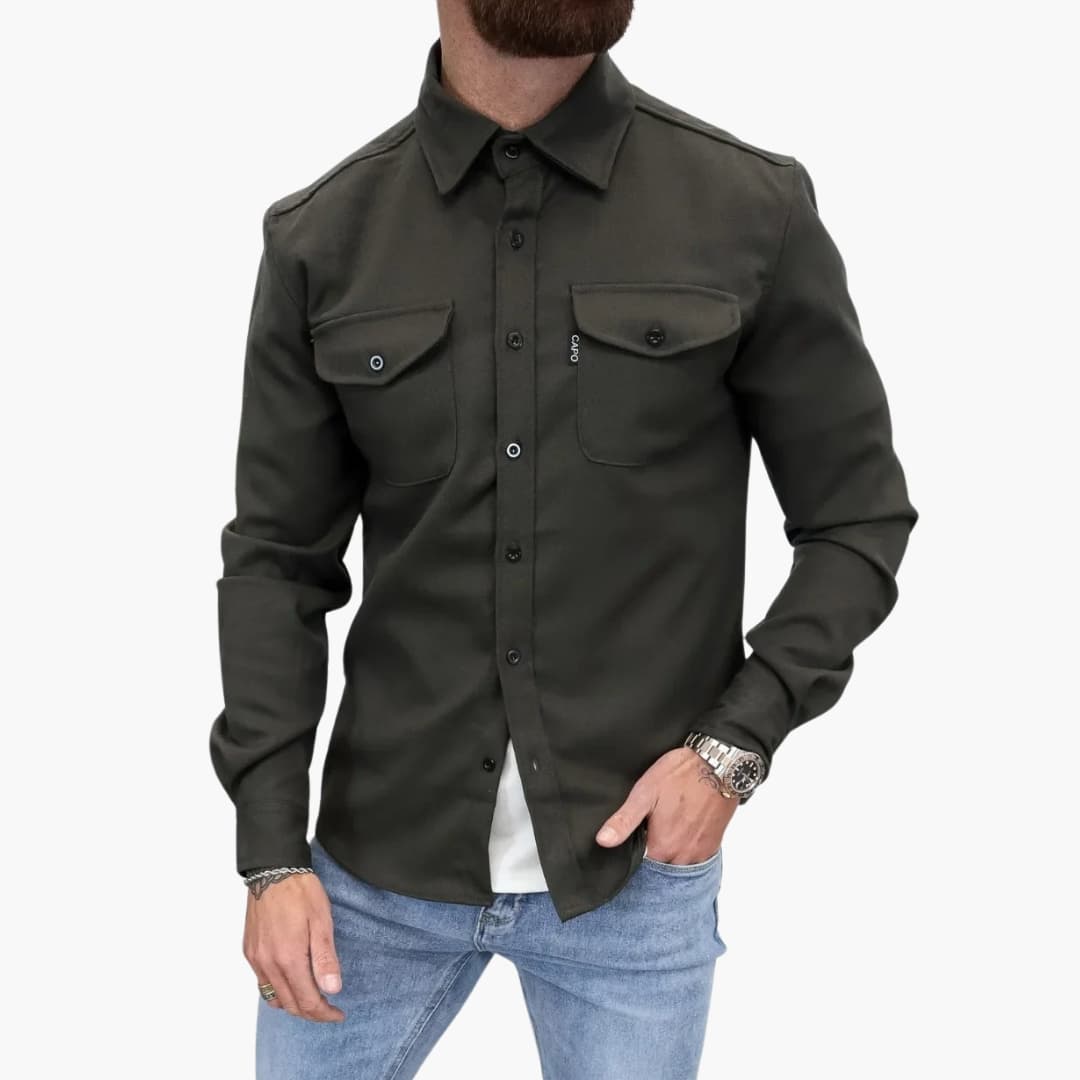 Surchemise homme à boutons et poches poitrine