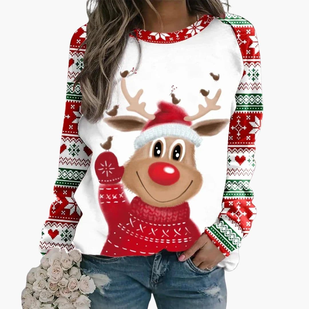 Sweat Femme avec Imprimé Renne