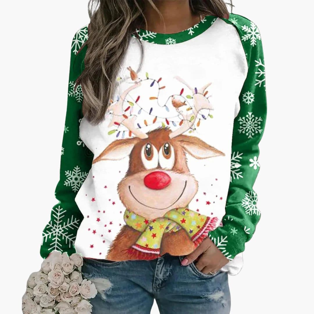 Sweat Femme avec Imprimé Renne