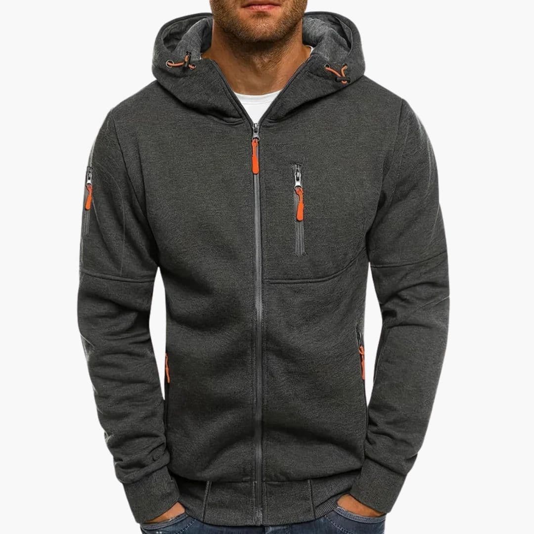 Sweat Zippé Homme à Capuche avec Poches Zippées