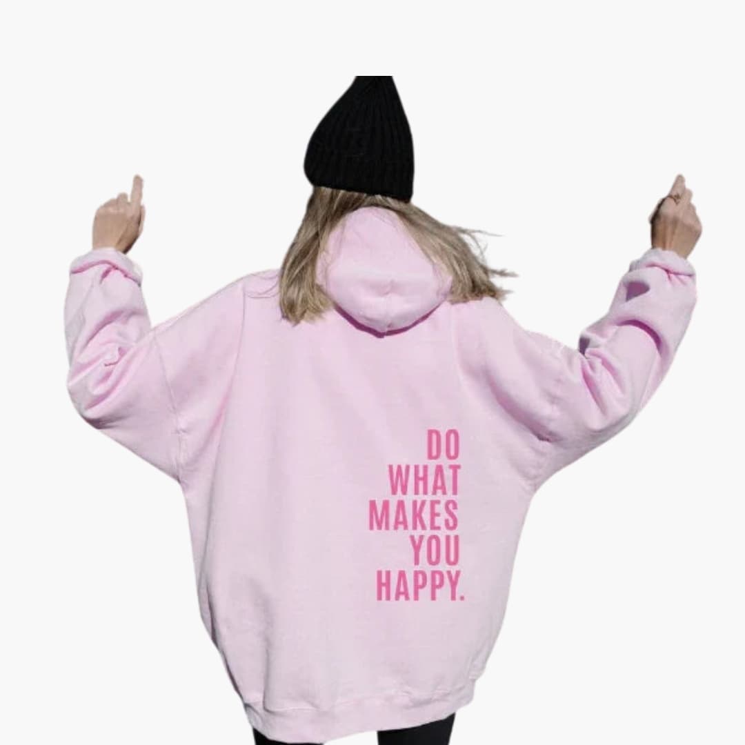 Sweat com Capuz Mulher com Costas Estampadas