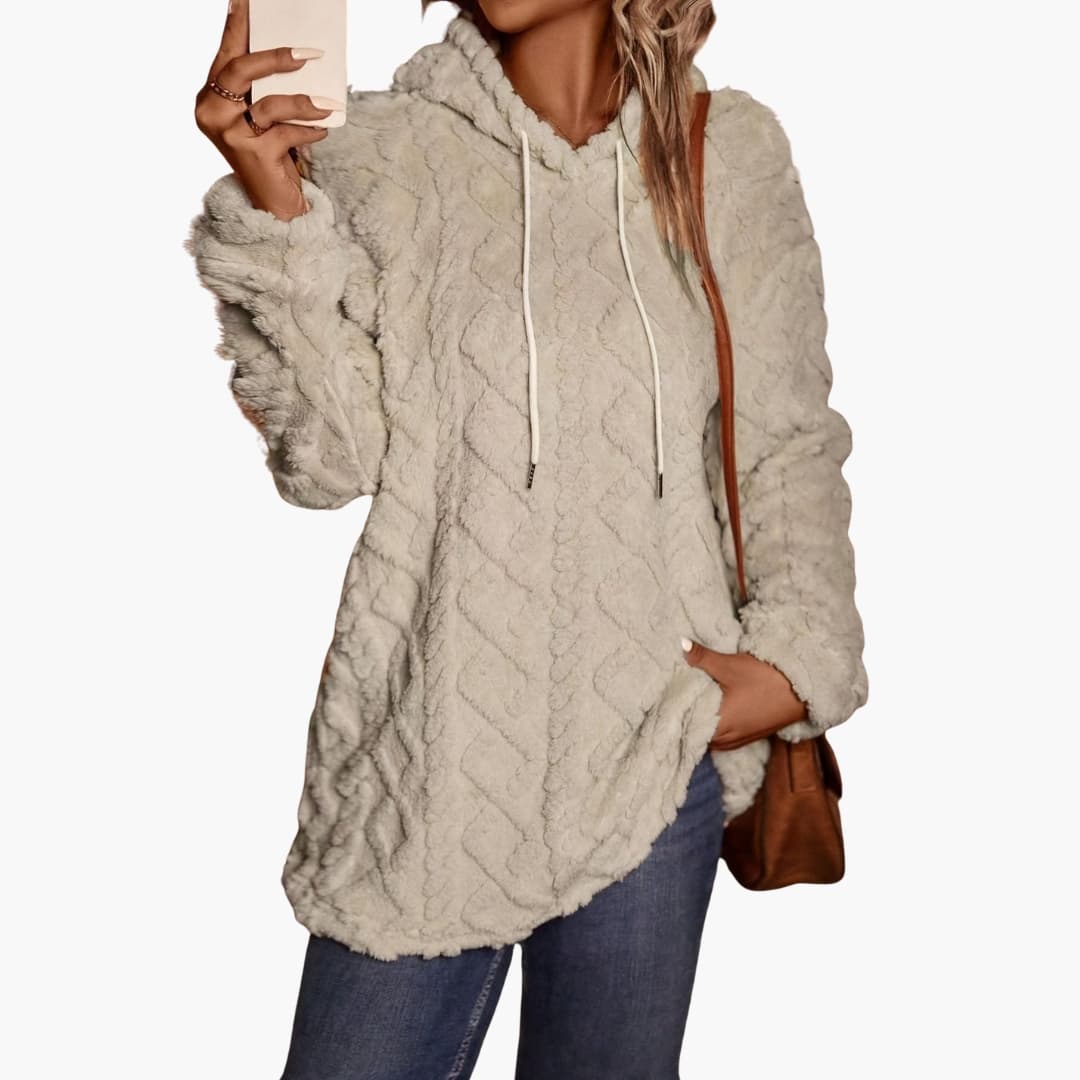 Sudadera con Capucha Polar para Mujer con Motivo Texturizado