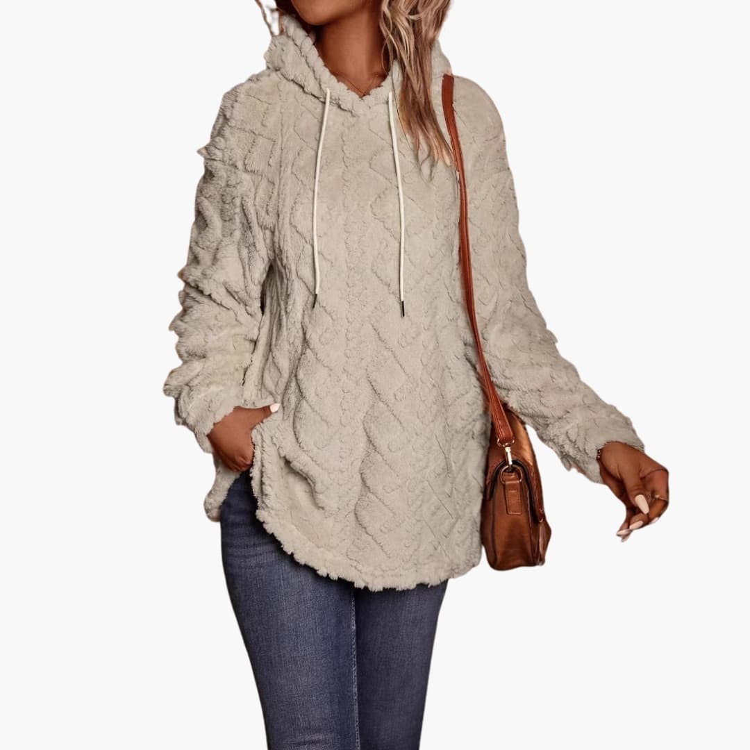 Sudadera con Capucha Polar para Mujer con Motivo Texturizado