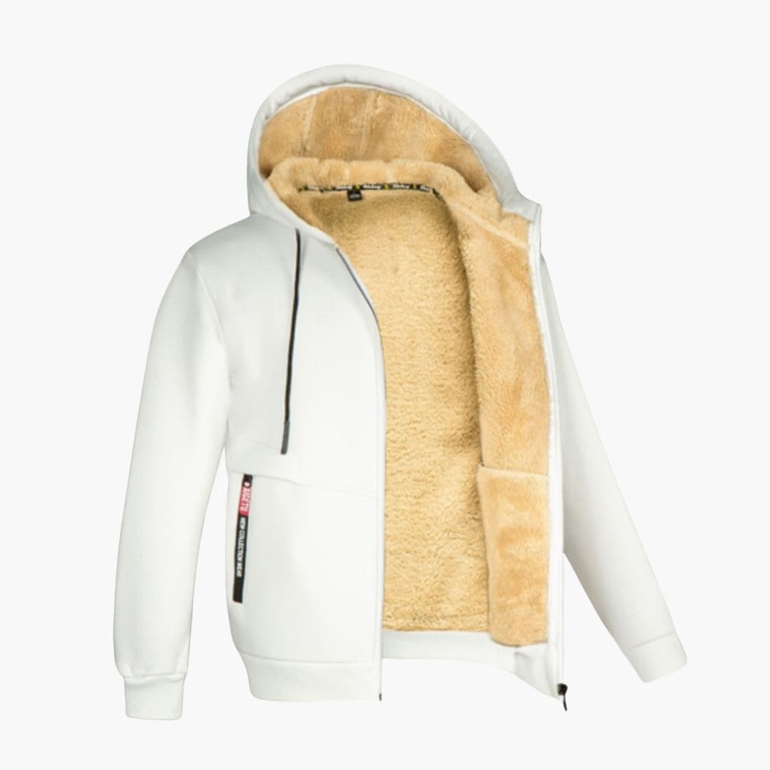 Sweat à Capuche Zippé Homme avec Doublure Polaire