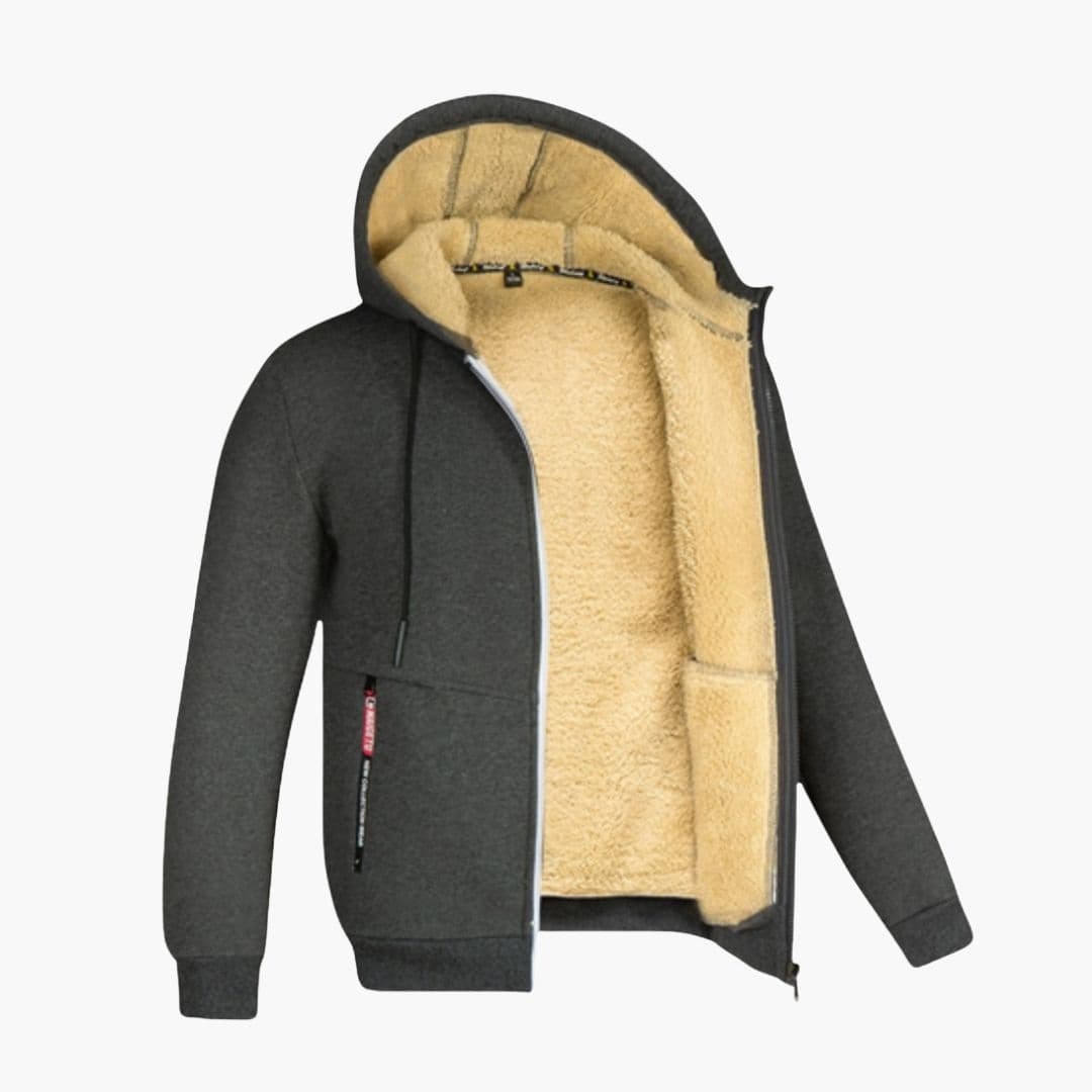 Sweat à Capuche Zippé Homme avec Doublure Polaire