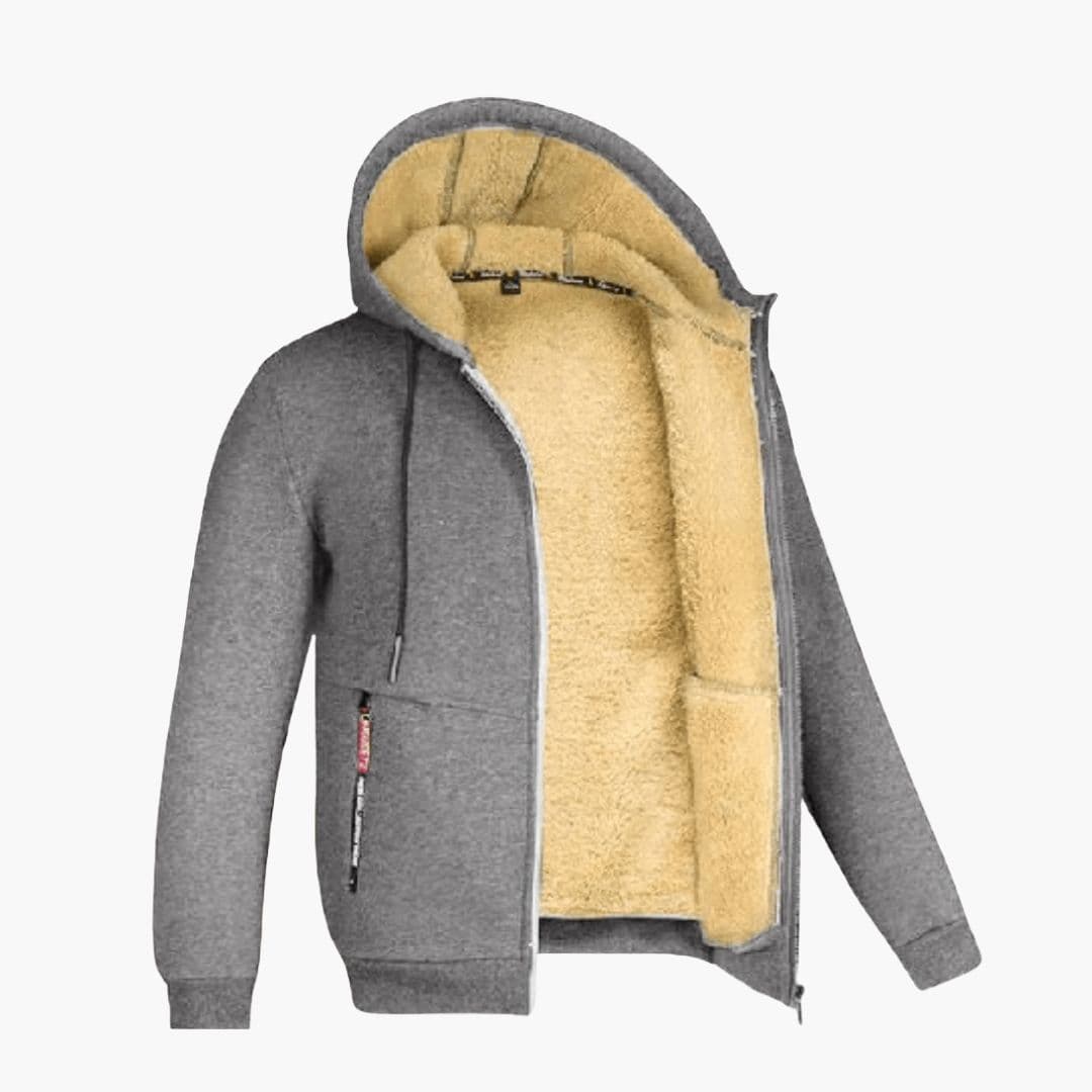 Sweat à Capuche Zippé Homme avec Doublure Polaire