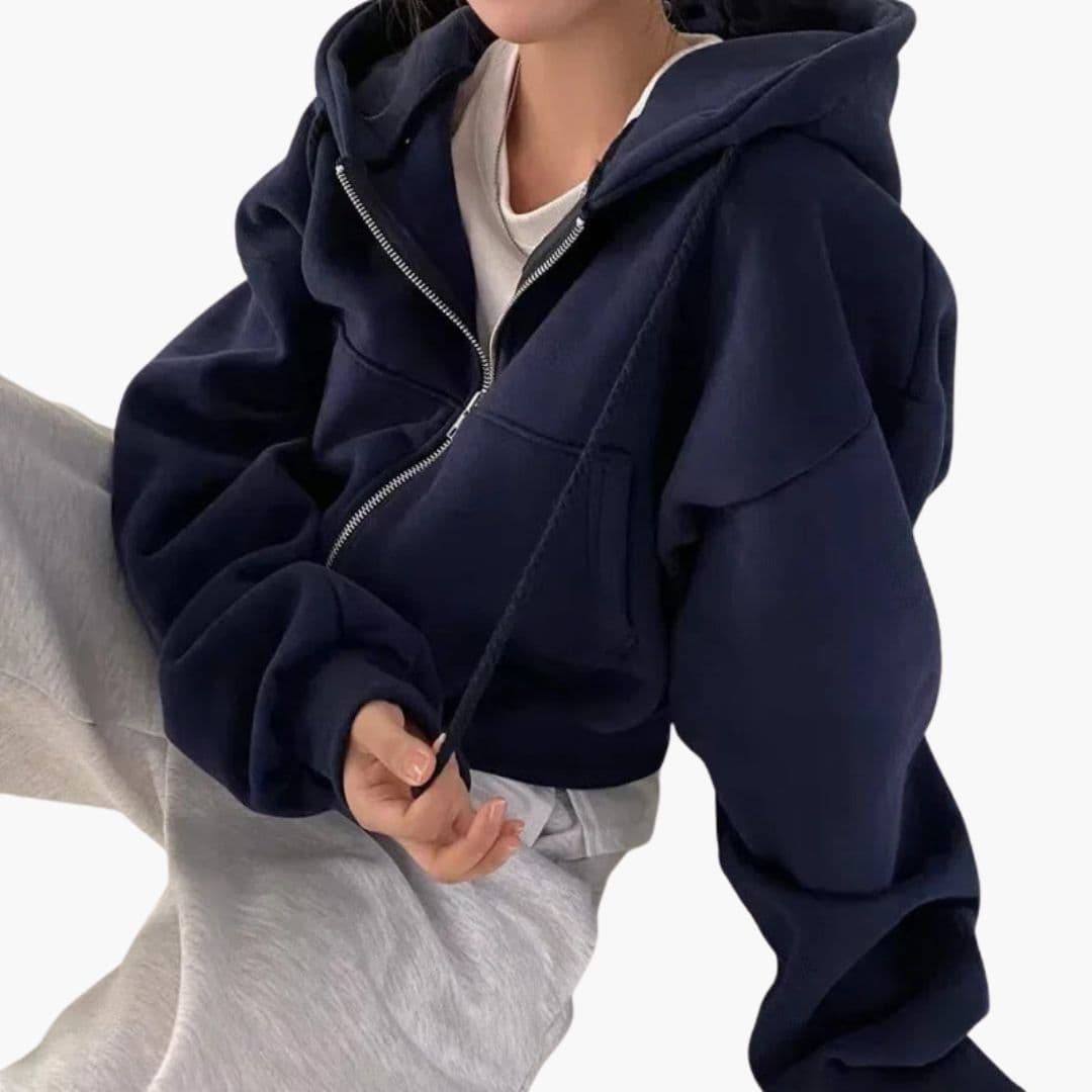 Sudadera corta con capucha para mujer