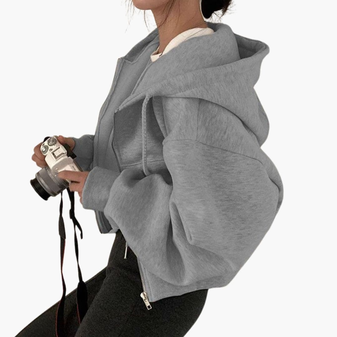 Sudadera corta con capucha para mujer