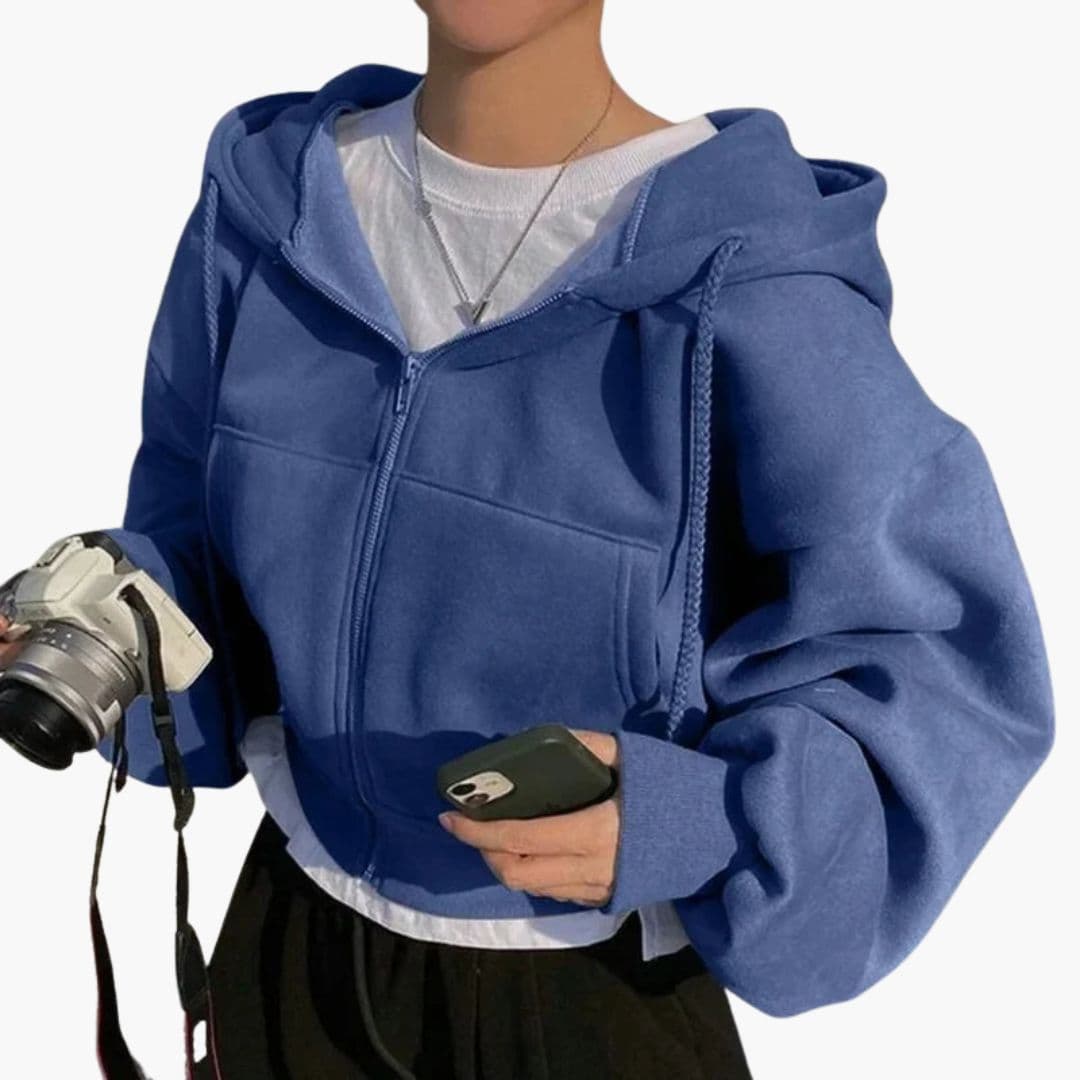 Sudadera corta con capucha para mujer