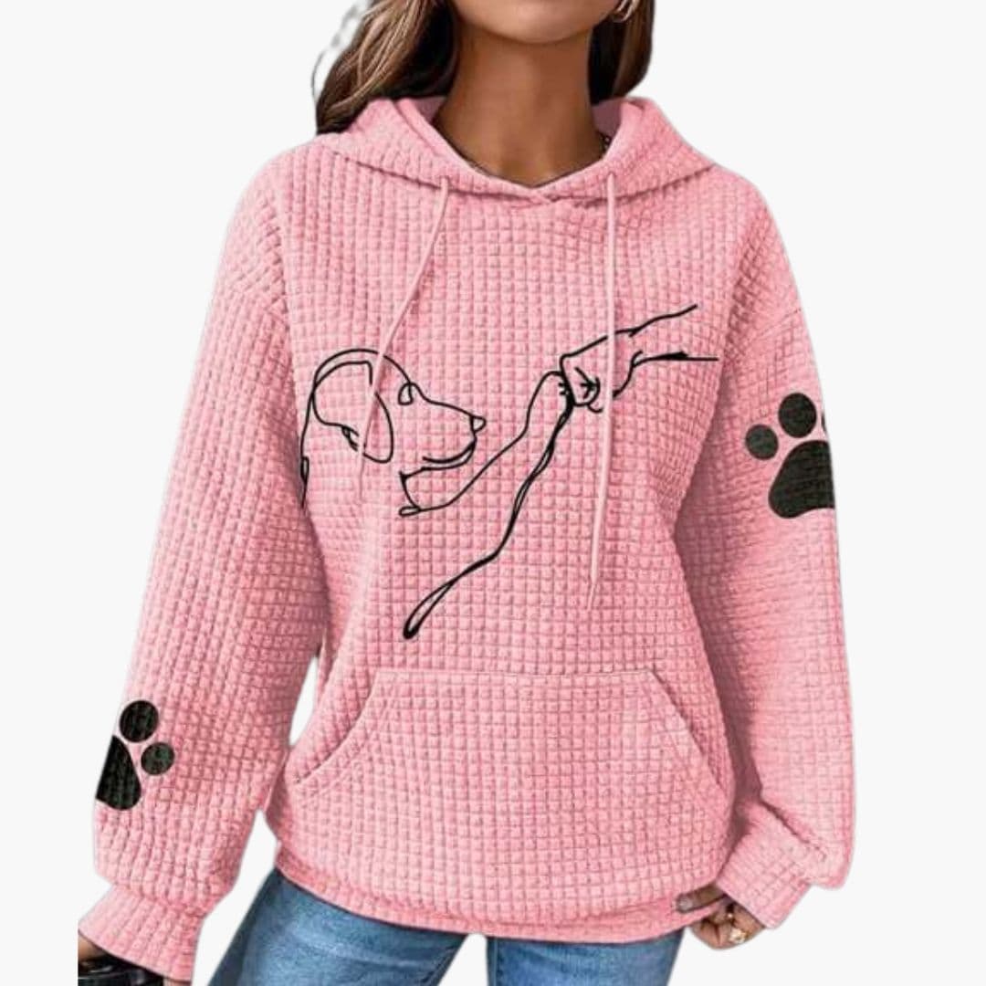 Sweat à capuche femme avec motifs chien