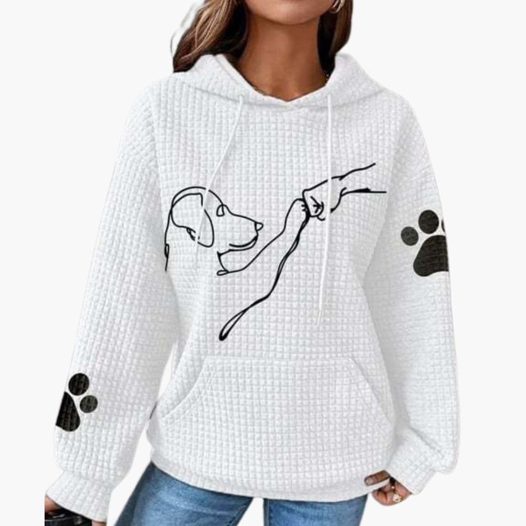 Sweat à capuche femme avec motifs chien