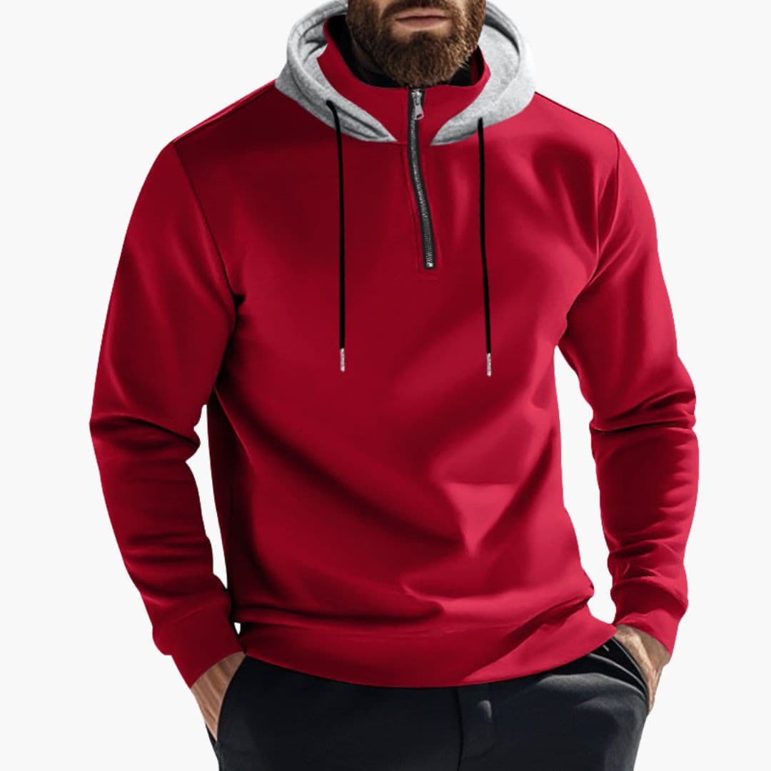 Sweat à capuche homme avec fermeture zippée