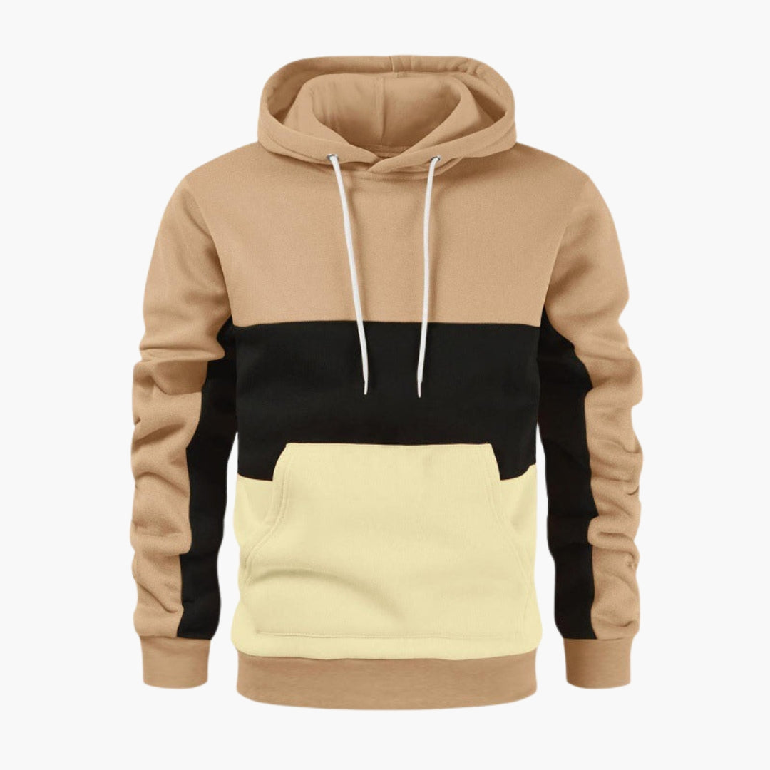 Felpa con cappuccio da uomo con inserti colorati