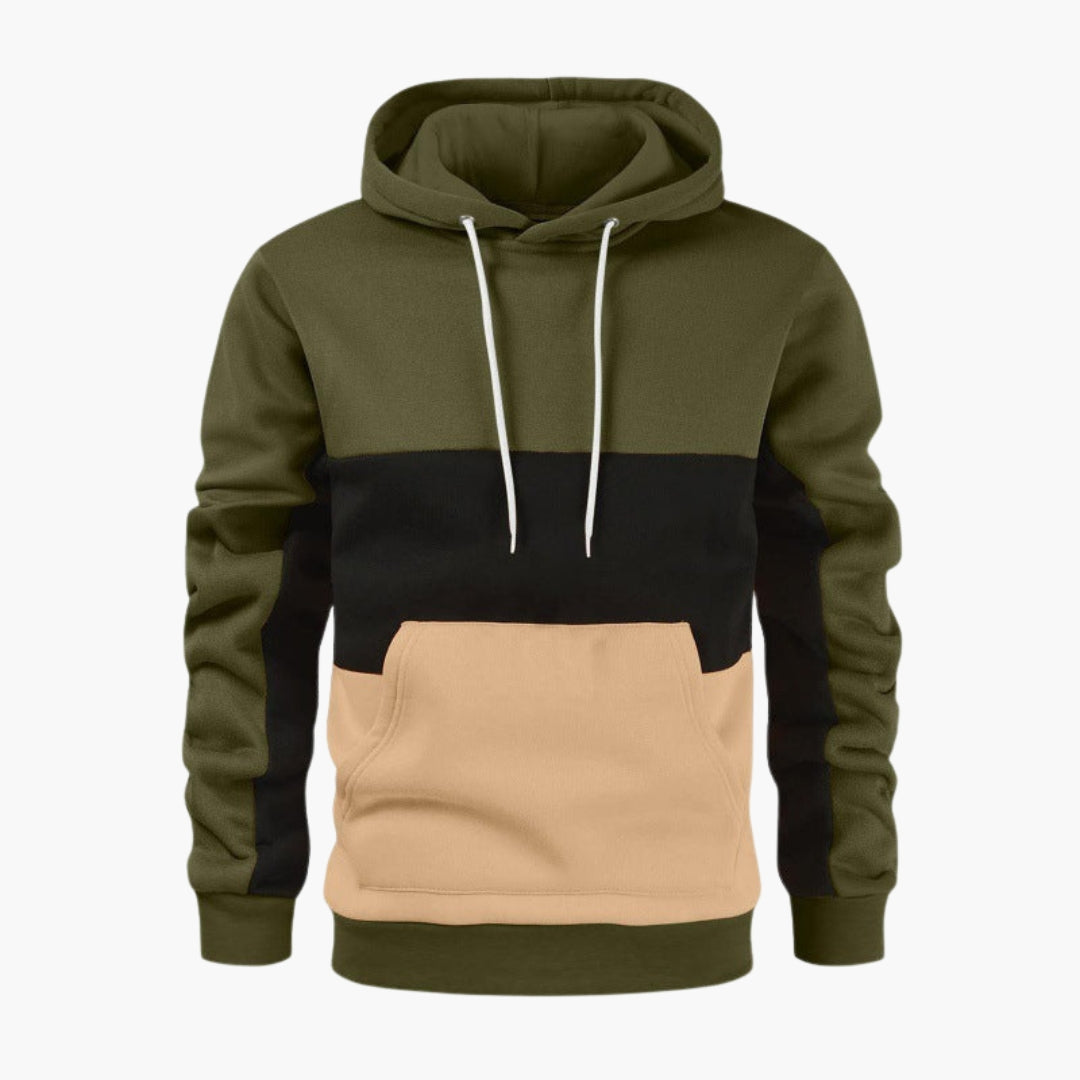 Felpa con cappuccio da uomo con inserti colorati