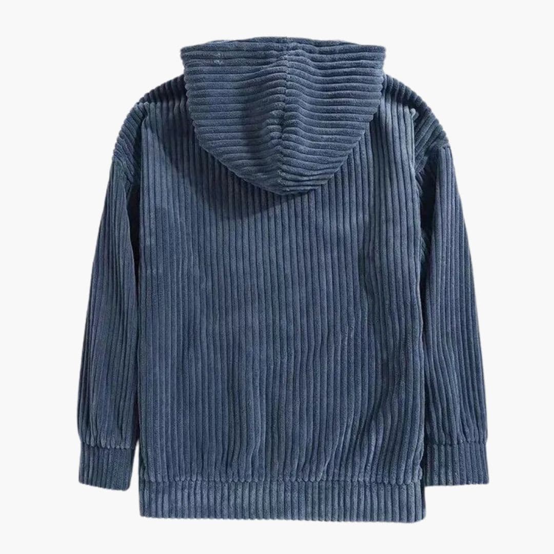 Sweat à capuche unisexe en velours côtelé avec cordon