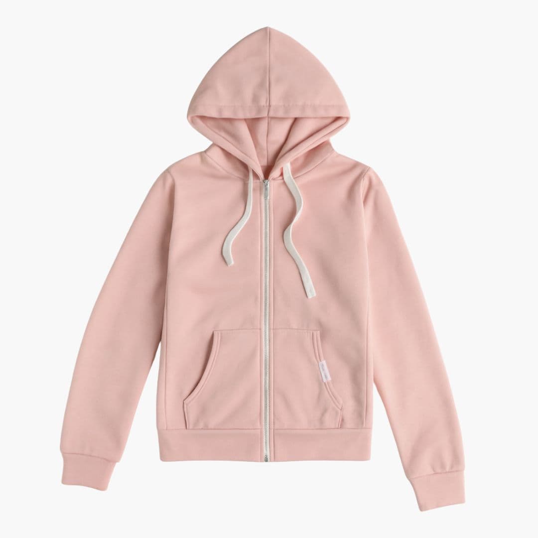 Sudadera con capucha con cremallera para mujer con bolsillos delanteros