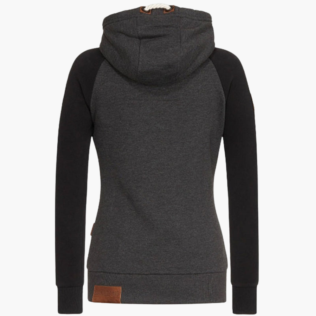 Women's zip-up hoodie with drawstring