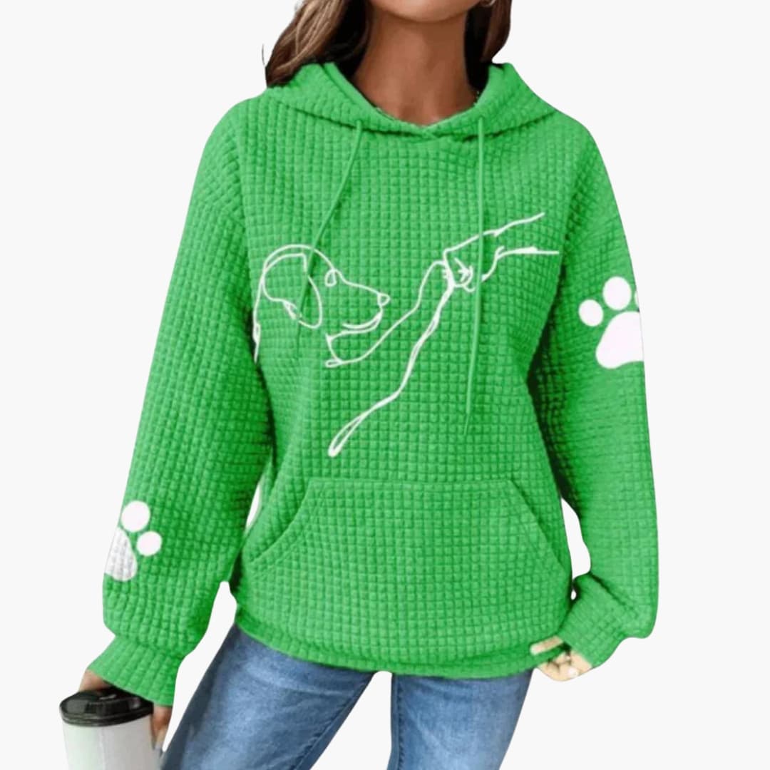 Sweat feminino com capuz e superfície lisa