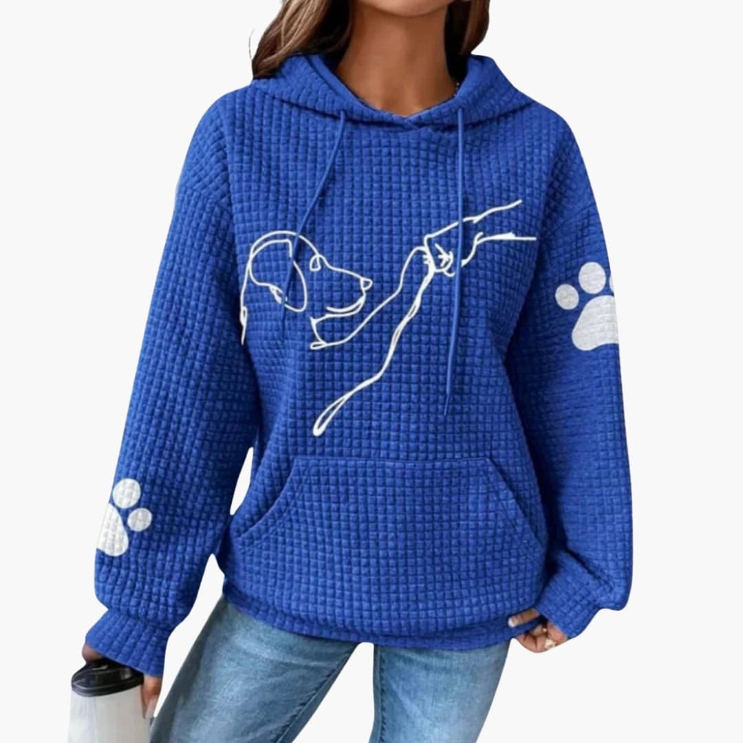 Sweat feminino com capuz e superfície lisa