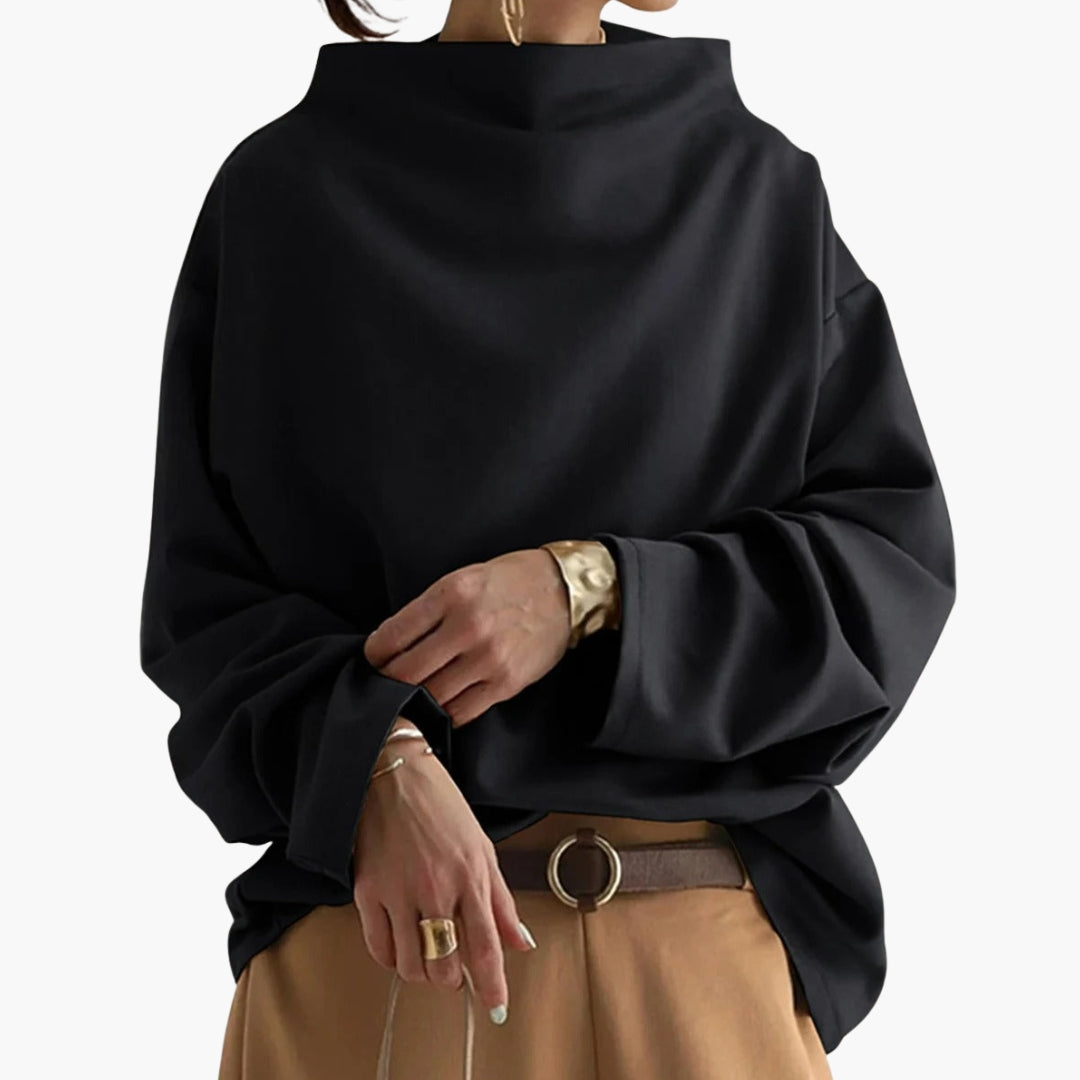 Sweat femme col rond coupe ample et manches longues