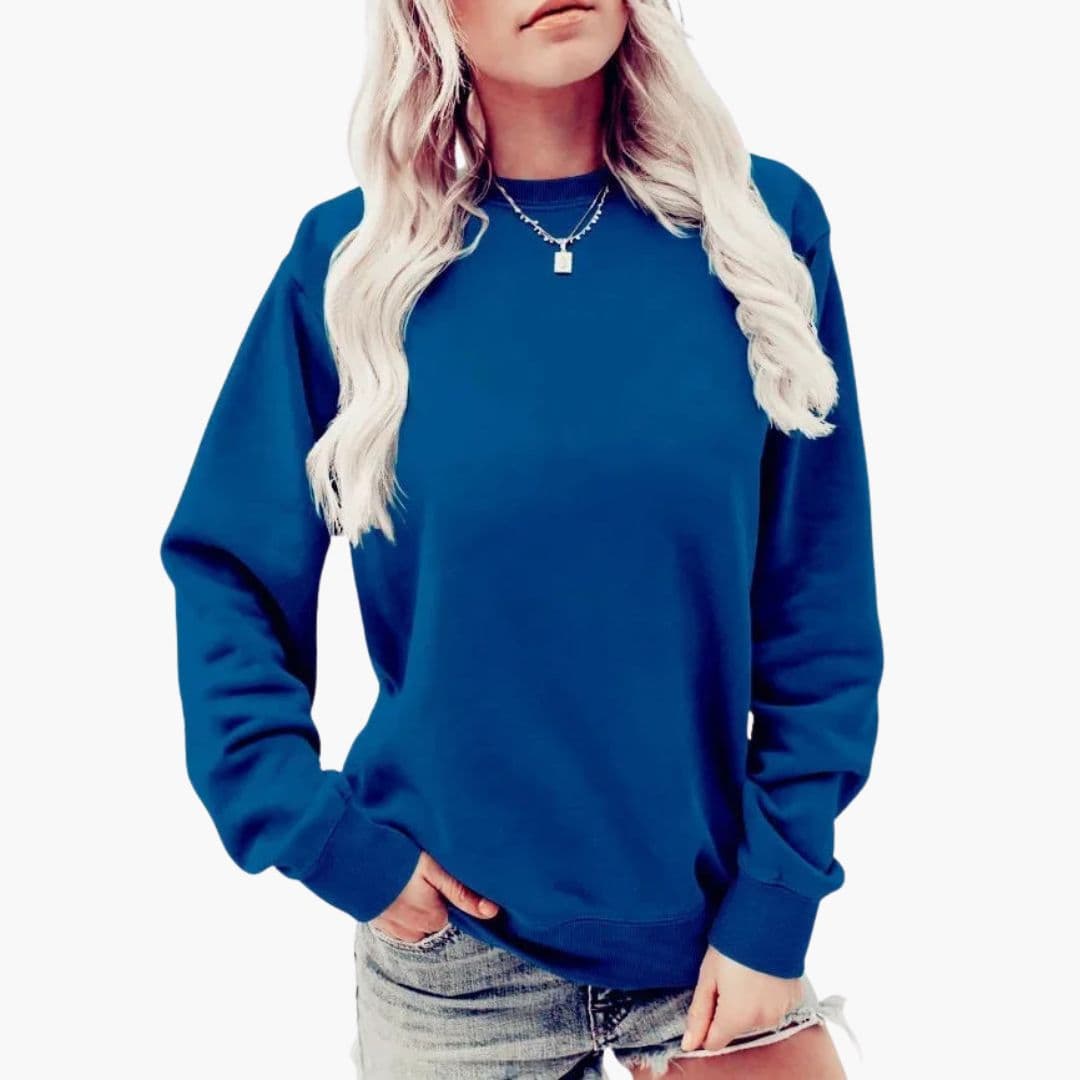 Sweat shirt femme à col rond et manches longues