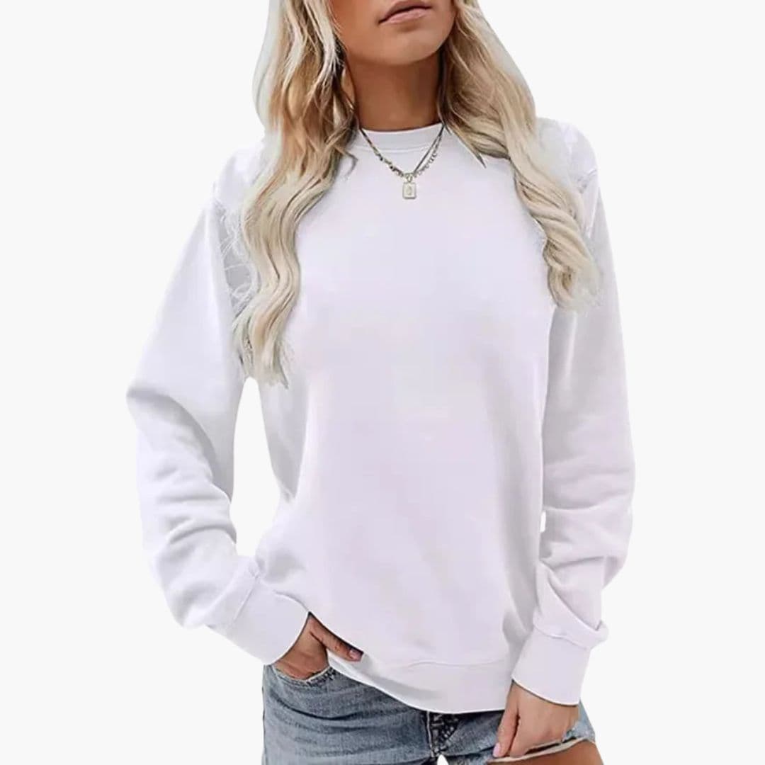 Sweat shirt femme à col rond et manches longues