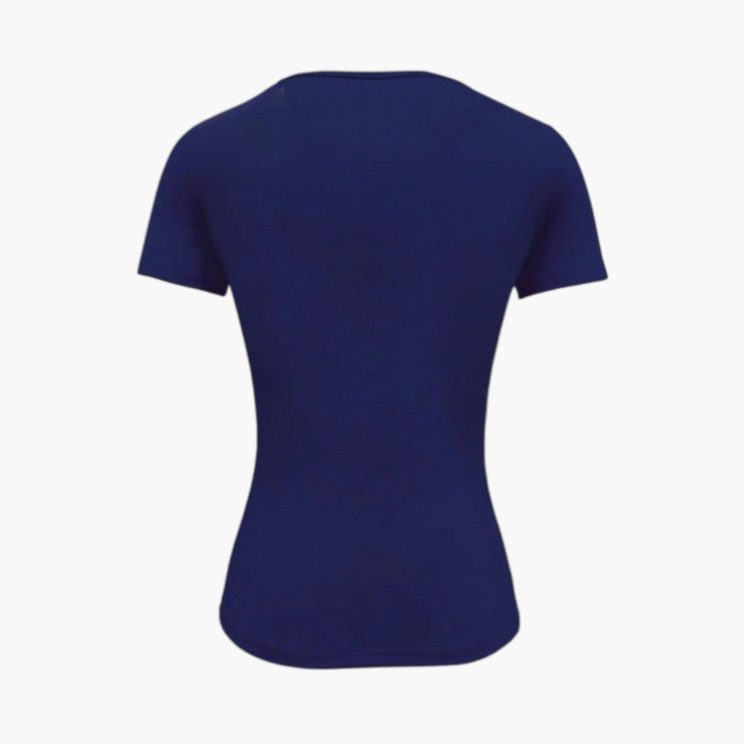 Maglietta donna con scollo rotondo e orlo dritto