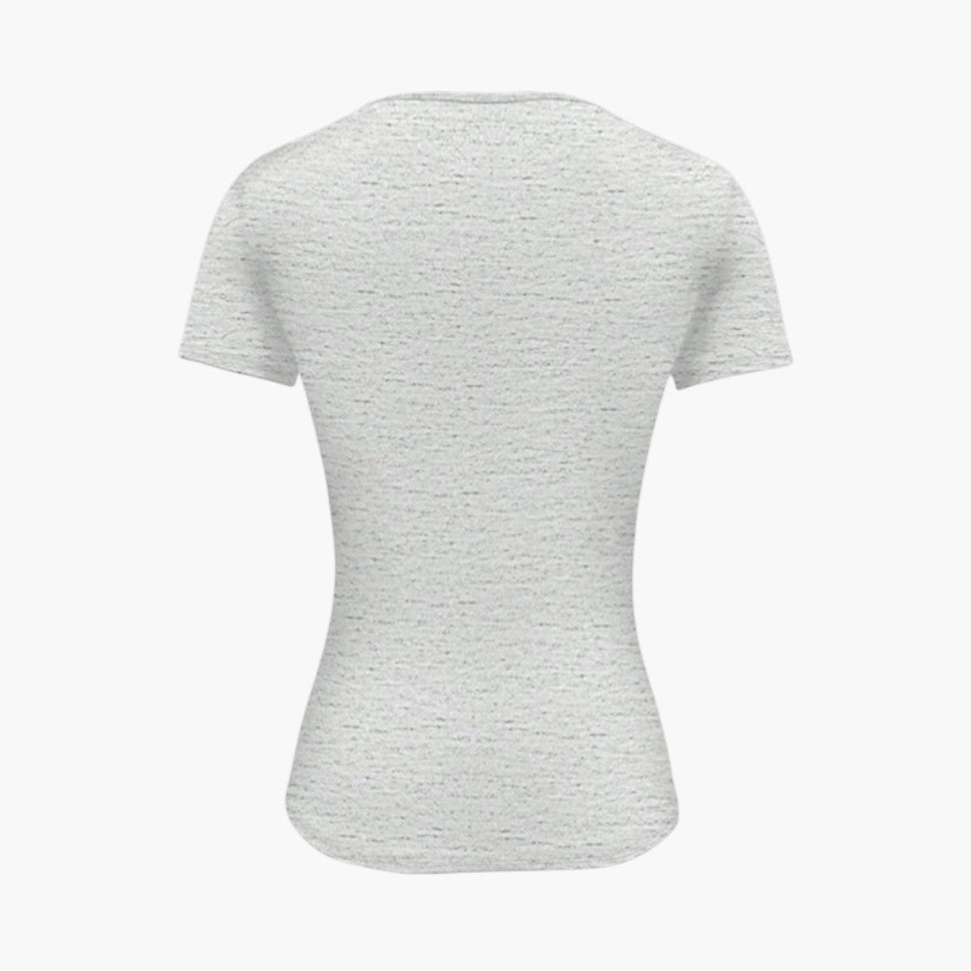 Maglietta donna con scollo rotondo e orlo dritto