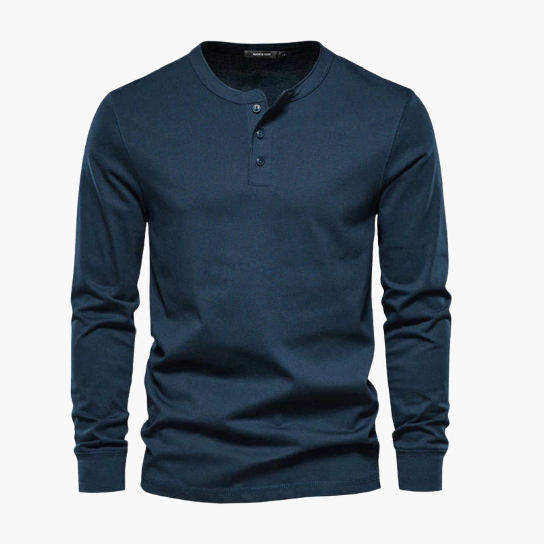 T-shirt Henley homme à manches longues