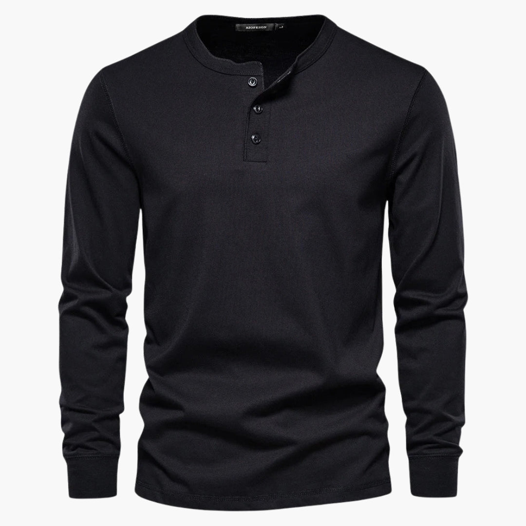 T-shirt Henley homme avec patte de boutonnage