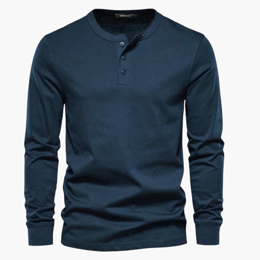 T-shirt Henley homme avec patte de boutonnage