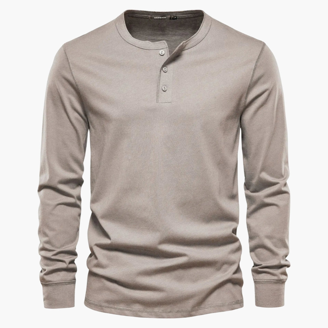 T-shirt Henley homme avec patte de boutonnage