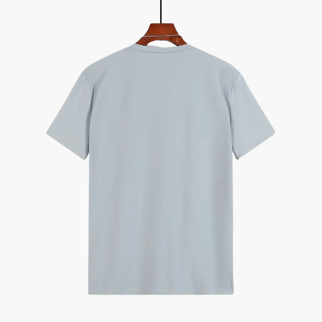 T-shirt homme à col rond avec manches courtes et coupe droite